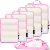 BAGAIL 4 Set/6 Set Ultralight Compression Packing Cubes Packing Organizer for Travel Accessories Luggage Suitcase Backpack(70D FullMesh 6Set Black)