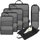 BAGAIL 5 Set/6 Set Ultralight Compression Packing Cubes Travel Accessories Expandable Packing Organizers(Black 6Set Mesh Pattern) Bagail STORAGE_BAG 6-Black / Mesh pattern