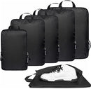BAGAIL 6 Set 70D Ultralight Compression Packing Cubes Packing Organizer with Shoe Bag for Travel Accessories Luggage Suitcase Backpack Bagail STORAGE_BAG Black