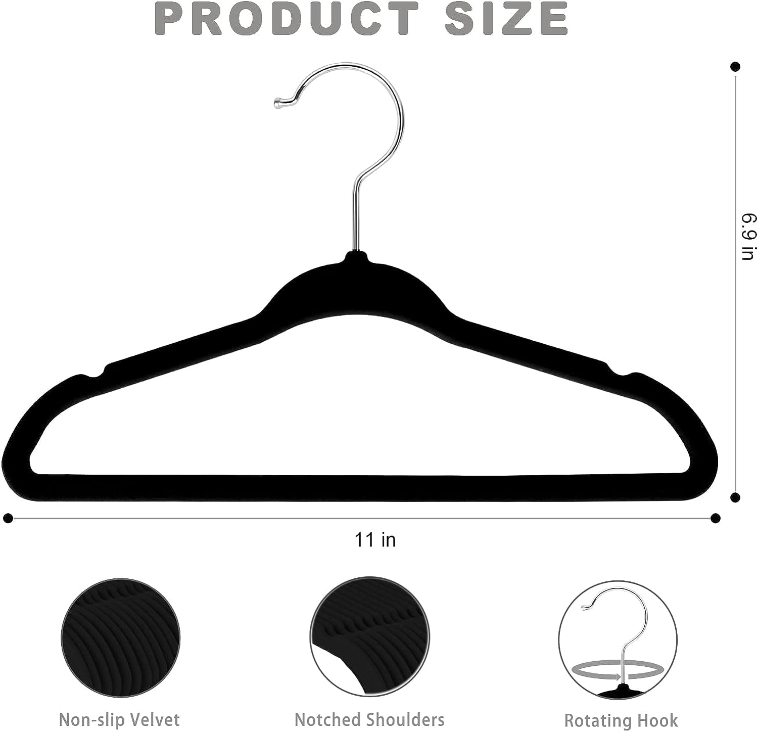 International Hanger Kids Clear Plastic Top Hanger W/ Notches (10