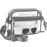 BAGAIL Clear Bag Stadium Approved Crossbody Shoulder Messenger Clear Purse with Adjustable Strap(Rectangle Black) BAGAIL CARRIER_BAG_CASE 01Black / Fashion/Rectangle