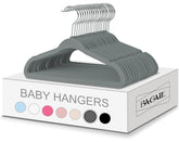 BAGAIL Kids Velvet Hangers 11 Inches Children's Clothes Hangers Non-Slip Baby Hangers for Infant/Toddler (Grey,50pack) BAGAIL CLOTHES_HANGER Gray / Baby-50 Pack
