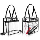 BAGAIL Clear bags Stadium Approved Clear Tote Bag with Zipper Closure Crossbody Messenger Shoulder Bag with Adjustable Strap BAGAIL HANDBAG Black Two Pack
