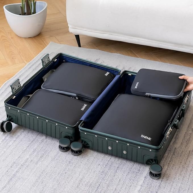 4pc Small Compression Packing Cubes for Suitcases - Carry-on Packing Cubes  - Compression Packing Cubes for Carry on Suitcase Compression - Luggage