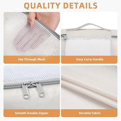 BAGAIL 6 Set Packing Cubes Various Sizes Packing Organizer for Travel Accessories Luggage Carry On Suitcase-Beige