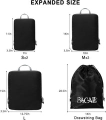 6 Set  30D Ultralight Compression Packing Cubes Packing Organizer with Shoe Bag for Travel Accessories Luggage suitcase backpack Bagail STORAGE_BAG