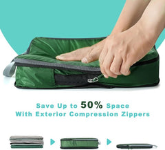 6 Set  30D Ultralight Compression Packing Cubes Packing Organizer with Shoe Bag for Travel Accessories Luggage suitcase backpack Bagail STORAGE_BAG