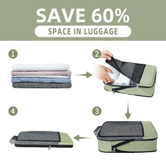6 Set Compression Packing Cubes Travel Accessories Expandable Packing Organizers Bagail