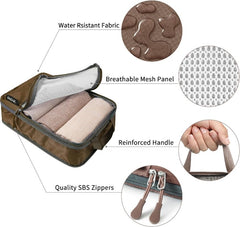 6 Set Ultralight 70D Compression Packing Cubes with Laundry Bag Bagail