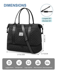 BAGAIL Travel Duffel Bag, Weekender Bags for Women, Overnight Gym Carry On Tote Bag with Wet Pocket, Hospital Mom Bag for Labor and Delivery - Extra Large Set, Beige