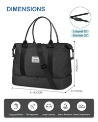 BAGAIL Travel Duffel Bag, Weekender Bags for Women, Overnight Gym Carry On Tote Bag with Wet Pocket, Hospital Mom Bag for Labor and Delivery - Extra Large Set, Beige