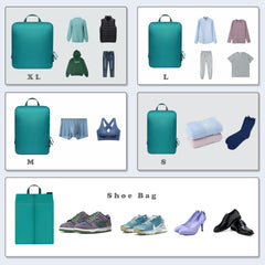 BAGAIL 4 Set/6 Set Ultralight Compression Packing Cubes Packing Organizer for Travel Accessories Luggage Suitcase Backpack(70D FullMesh 6Set Black)