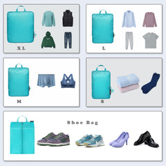 BAGAIL 4 Set/6 Set Ultralight Compression Packing Cubes Packing Organizer for Travel Accessories Luggage Suitcase Backpack(70D FullMesh 6Set Black)