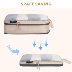 BAGAIL 4 Set/6 Set Ultralight Compression Packing Cubes Packing Organizer for Travel Accessories Luggage Suitcase Backpack(70D FullMesh 6Set Black)