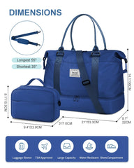 BAGAIL Travel Duffel Bag, Weekender Bags for Women, Overnight Gym Carry On Tote Bag with Wet Pocket, Hospital Mom Bag for Labor and Delivery - Extra Large Set, Beige