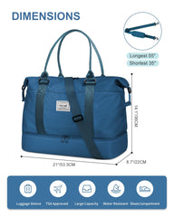 BAGAIL Travel Duffel Bag, Weekender Bags for Women, Overnight Gym Carry On Tote Bag with Wet Pocket, Hospital Mom Bag for Labor and Delivery - Extra Large Set, Beige