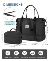 BAGAIL Travel Duffel Bag, Weekender Bags for Women, Overnight Gym Carry On Tote Bag with Wet Pocket, Hospital Mom Bag for Labor and Delivery - Extra Large Set, Beige