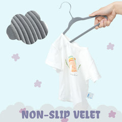 BAGAIL Kids Velvet Hangers 11 Inches Children's Clothes Hangers Non-Slip Baby Hangers for Infant/Toddler (Black,50pack)