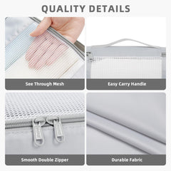 BAGAIL 6 Set Packing Cubes Various Sizes Packing Organizer for Travel Accessories Luggage Carry On Suitcase-Beige