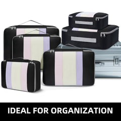 BAGAIL 6 Set Packing Cubes Various Sizes Packing Organizer for Travel Accessories Luggage Carry On Suitcase-Beige