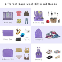 BAGAIL 6 Set Packing Cubes Luggage Packing Organizers for Travel Accessories (Beige)