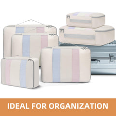 BAGAIL 6 Set Packing Cubes Various Sizes Packing Organizer for Travel Accessories Luggage Carry On Suitcase-Beige