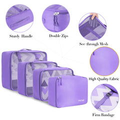 BAGAIL 6 Set Packing Cubes Luggage Packing Organizers for Travel Accessories (Beige)