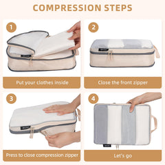 BAGAIL 4 Set/6 Set Ultralight Compression Packing Cubes Packing Organizer for Travel Accessories Luggage Suitcase Backpack(70D FullMesh 6Set Black)