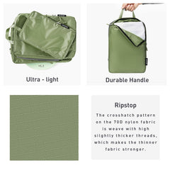 Bagail Ultralight Packing Cubes 7 Set, 3 Compression Packing Cubes 3 Packing Organizers With 1 Shoe Bag-Beige Mesh