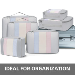 BAGAIL 6 Set Packing Cubes Various Sizes Packing Organizer for Travel Accessories Luggage Carry On Suitcase-Beige