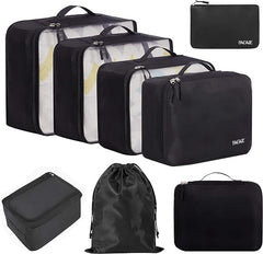 8 Set Packing Cubes Luggage Packing Organizers BAGAIL STORAGE_BAG A Black