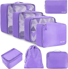 8 Set Packing Cubes Luggage Packing Organizers BAGAIL STORAGE_BAG Light Purple