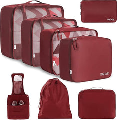 8 Set Packing Cubes Luggage Packing Organizers BAGAIL STORAGE_BAG Wine Red