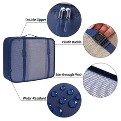 BAGAIL 6 Set Packing Cubes Various Sizes Packing Organizer for Travel Accessories Luggage Carry On Suitcase-Beige