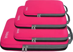 BAGAIL 4 Set/6 Set/8 Set Compression Packing Cubes Travel Accessories Expandable Packing Organizers(Beige SquareMesh 6 Set)