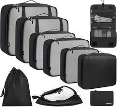 BAGAIL 6 Set Packing Cubes Various Sizes Packing Organizer for Travel Accessories Luggage Carry On Suitcase-Beige