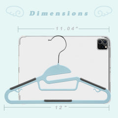 BAGAIL 12.6” Kids Plastic Hangers S-Slide 50 Pack Non-Slip Hangers 360° Swivel Hook Protect Collar Space Saving for Children Infant/Toddler Pants Coat-Light Blue BAGAIL CLOTHES_HANGER