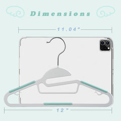 BAGAIL 12.6” Kids Plastic Hangers S-Slide 50 Pack Non-Slip Hangers 360° Swivel Hook Protect Collar Space Saving for Children Infant/Toddler Pants Coat-Light Blue BAGAIL CLOTHES_HANGER