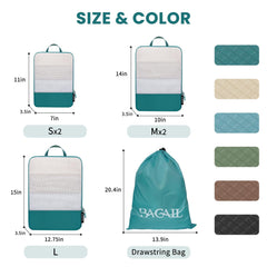 BAGAIL 4 Set/6 Set Ultralight Compression Packing Cubes Packing Organizer for Travel Accessories Luggage Suitcase Backpack(70D FullMesh 6Set Black) Bagail STORAGE_BAG