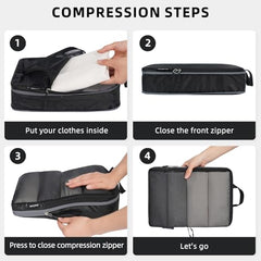 BAGAIL 4 Set/6 Set Ultralight Compression Packing Cubes Packing Organizer for Travel Accessories Luggage Suitcase Backpack(70D FullMesh 6Set Black) Bagail STORAGE_BAG