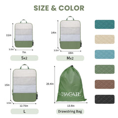 BAGAIL 4 Set/6 Set Ultralight Compression Packing Cubes Packing Organizer for Travel Accessories Luggage Suitcase Backpack(70D FullMesh 6Set Black) Bagail STORAGE_BAG