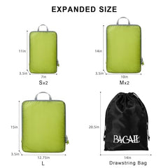 BAGAIL 4 Set/6 Set Ultralight Compression Packing Cubes Packing Organizer for Travel Accessories Luggage Suitcase Backpack(70D FullMesh 6Set Black) Bagail STORAGE_BAG