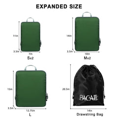 BAGAIL 4 Set/6 Set Ultralight Compression Packing Cubes Packing Organizer for Travel Accessories Luggage Suitcase Backpack(70D FullMesh 6Set Black) Bagail STORAGE_BAG