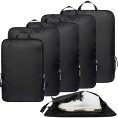 BAGAIL 4 Set/6 Set Ultralight Compression Packing Cubes Packing Organizer for Travel Accessories Luggage Suitcase Backpack(70D FullMesh 6Set Black) Bagail STORAGE_BAG Black / 70d-nylon