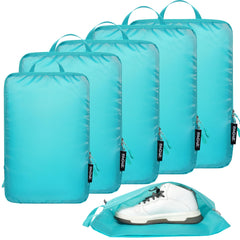 BAGAIL 4 Set/6 Set Ultralight Compression Packing Cubes Packing Organizer for Travel Accessories Luggage Suitcase Backpack(70D FullMesh 6Set Black) Bagail STORAGE_BAG Blue / 70d-nylon