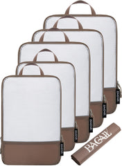 BAGAIL 4 Set/6 Set Ultralight Compression Packing Cubes Packing Organizer for Travel Accessories Luggage Suitcase Backpack(70D FullMesh 6Set Black) Bagail STORAGE_BAG Brown Mesh / 70d-6 Set Mesh