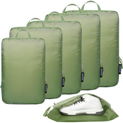 BAGAIL 4 Set/6 Set Ultralight Compression Packing Cubes Packing Organizer for Travel Accessories Luggage Suitcase Backpack(70D FullMesh 6Set Black) Bagail STORAGE_BAG Matcha Green / 70d-nylon