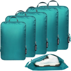 BAGAIL 4 Set/6 Set Ultralight Compression Packing Cubes Packing Organizer for Travel Accessories Luggage Suitcase Backpack(70D FullMesh 6Set Black) Bagail STORAGE_BAG Teal / 70d-nylon