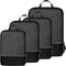 BAGAIL 4 Set Ultralight Compression Packing Cubes Packing Organizer with Laundry Bag for Travel Accessories Luggage Suitcase Backpack(70D,Black Mesh) Bagail