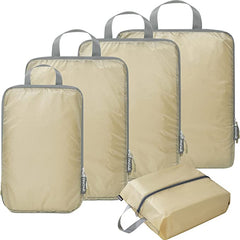 BAGAIL 5 Set Compression Packing Cubes Ultralight 40D Nylon Travel Expandable Packing Organizers Bagail